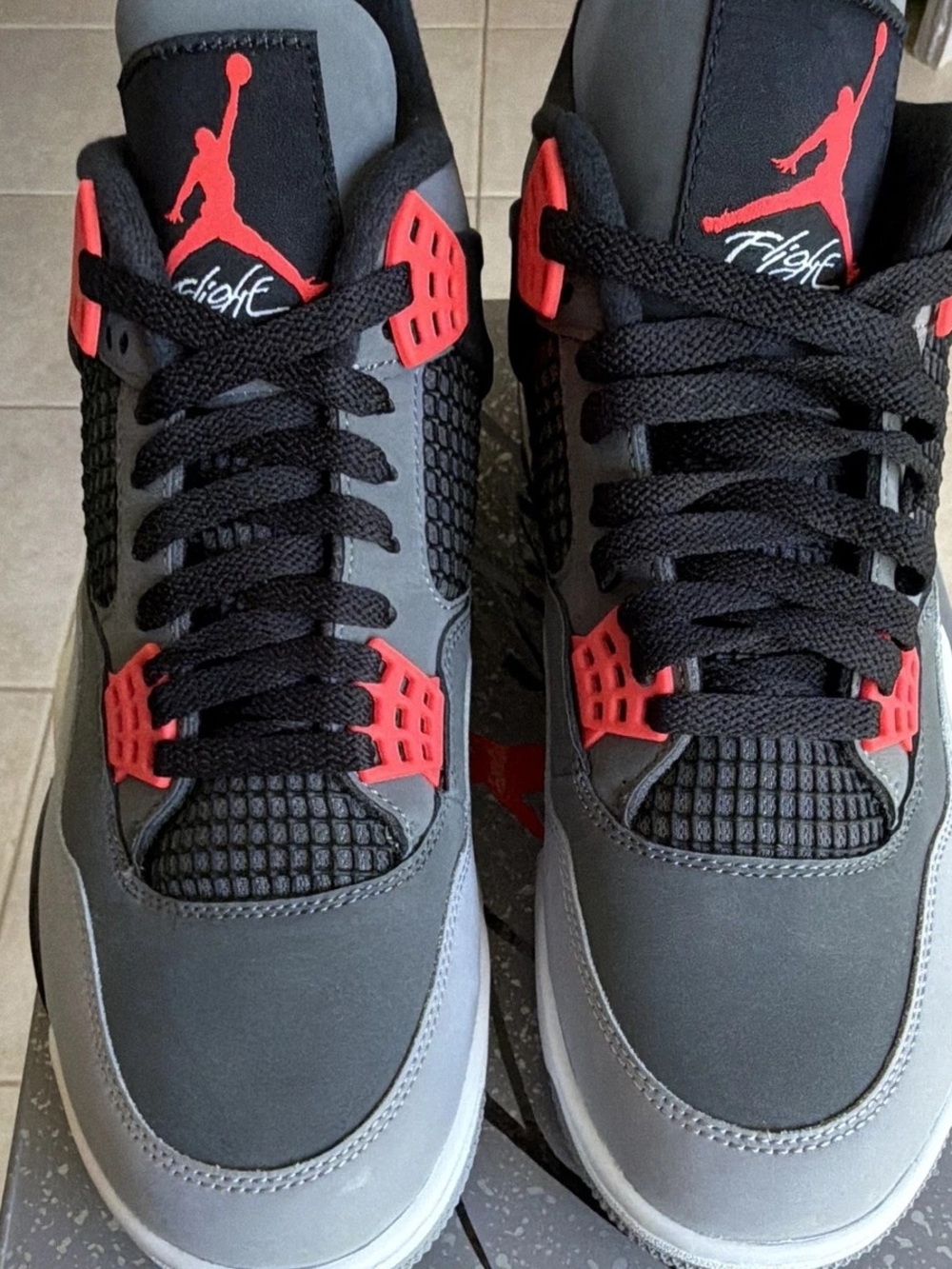 Jordan Air Jordan 4 Retro 'Infrared' Sneakers in Gray & Black